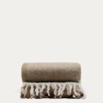 Плед Suley из коричневой клетчатой смеси шерсти 130 x 170 см