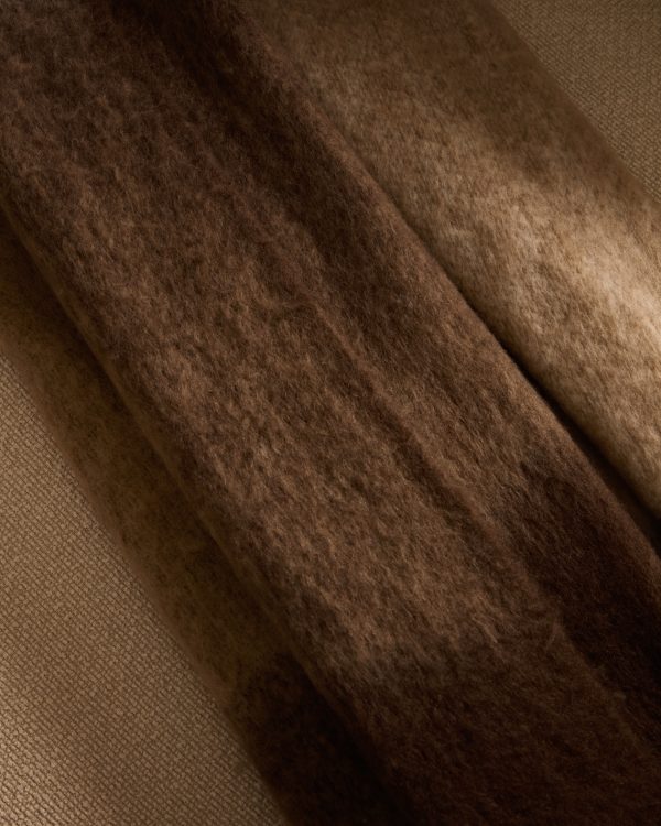 Плед Suley из коричневой клетчатой смеси шерсти 130 x 170 см — изображение 3