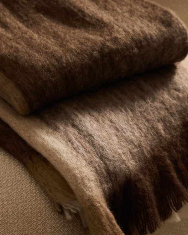 Плед Suley из коричневой клетчатой смеси шерсти 130 x 170 см — изображение 4