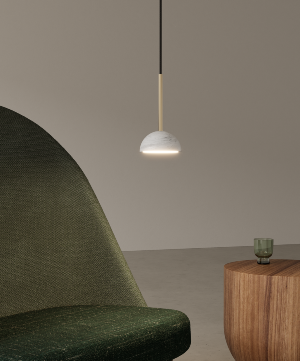 Подвесной светильник Dussa S золотой металл / белый мрамор — изображение 2