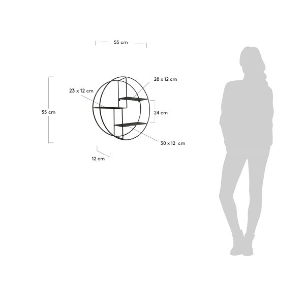 Полка Across Ø60 металл черный — изображение 3