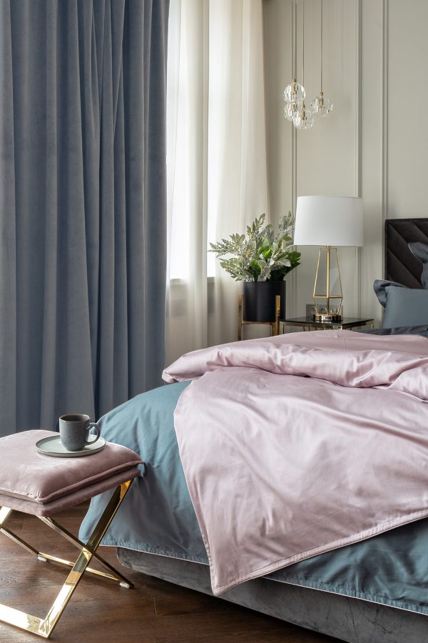 Портьера широкая с подкладом сшивная серая Riviera-91 260см — изображение 2