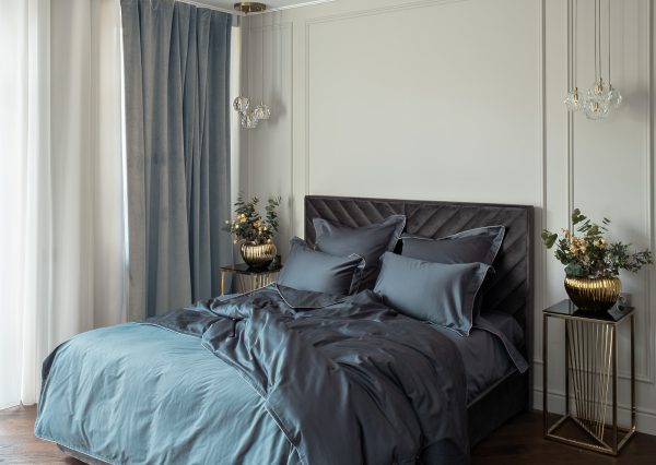 Портьера широкая с подкладом сшивная серая Riviera-91 260см — изображение 3