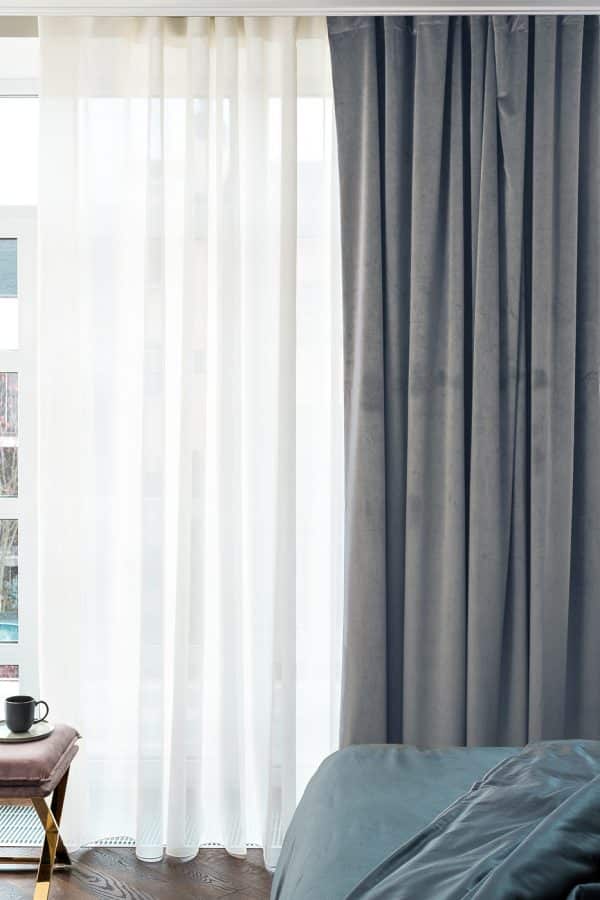 Портьера широкая с подкладом сшивная серая Riviera-91 260см Портьера широкая с подкладом сшивная серая Riviera-91 260см