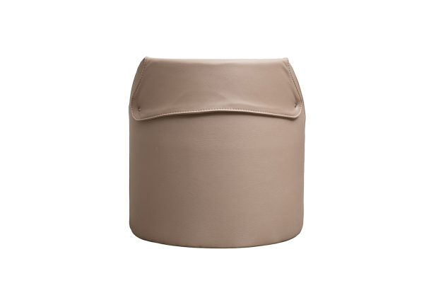 Пуф Bruno букле/иск.кожа бежевый Orso BEG+Enzo260 50*50*51см — изображение 3