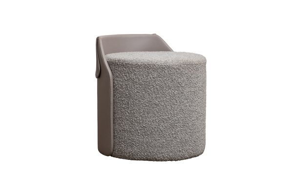 Пуф Bruno букле/иск.кожа серый Orso SER+Enzo902  50*50*51см — изображение 2