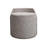 Пуф Bruno букле/иск.кожа серый Orso SER+Enzo902  50*50*51см