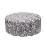 Пуф круглый Murano 80 жаккард принт бежевый Ana BEG 80*80*33см