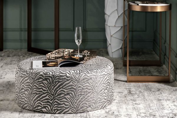 Пуф круглый Murano 80 жаккард принт бежевый Ana BEG 80*80*33см — изображение 4