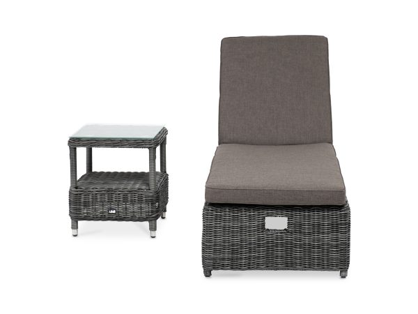 "Рим" комплект шезлонг со столиком, цвет графит — изображение 3