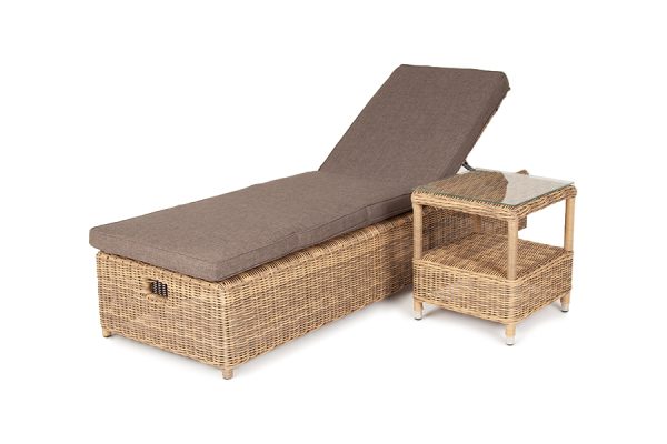 "Рим" комплект шезлонг со столиком, цвет соломенный — изображение 3