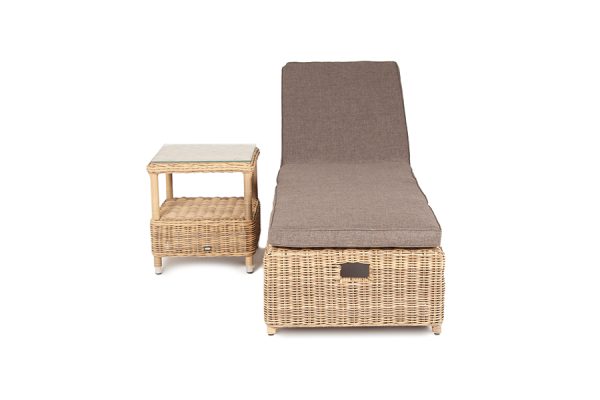 "Рим" комплект шезлонг со столиком, цвет соломенный — изображение 4