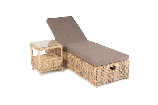 "Рим" комплект шезлонг со столиком, цвет соломенный — изображение 5