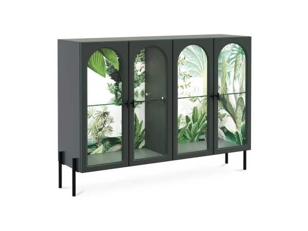 Сервант 4-х дверный Banksy серый, зеленый — изображение 2