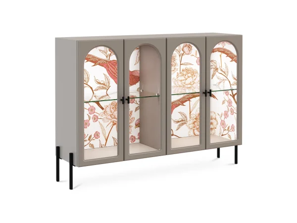 Сервант 4-х дверный Banksy серый, розовый — изображение 2