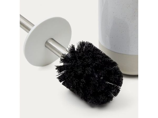 Щетка для унитаза Selis из керамики бежевого и белого цвета — изображение 3