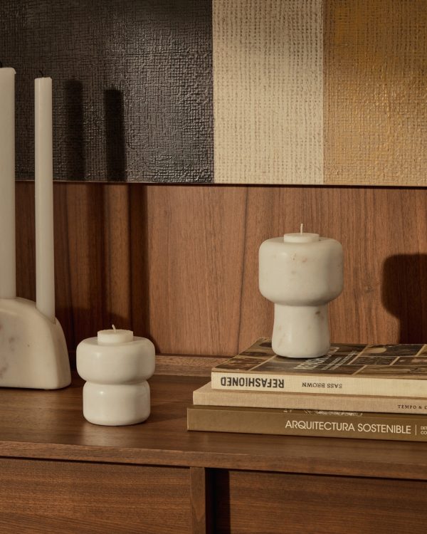 Signe Маленький подсвечник из белого мрамора 8 см — изображение 2