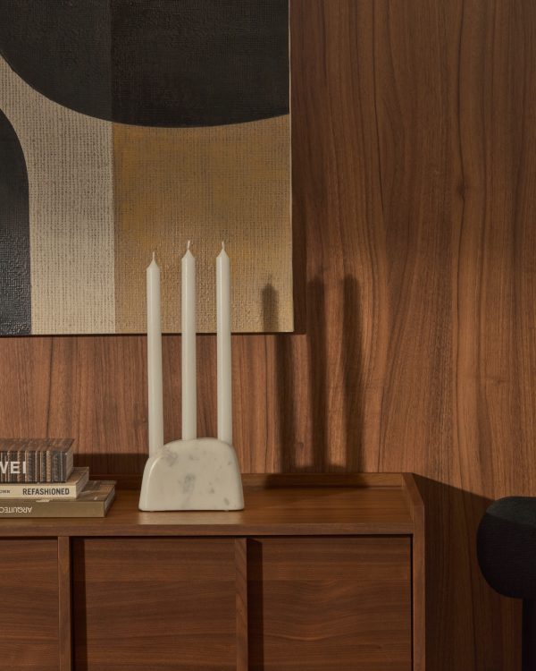 Signe Подсвечник из белого мрамора среднего размера 10 см — изображение 2