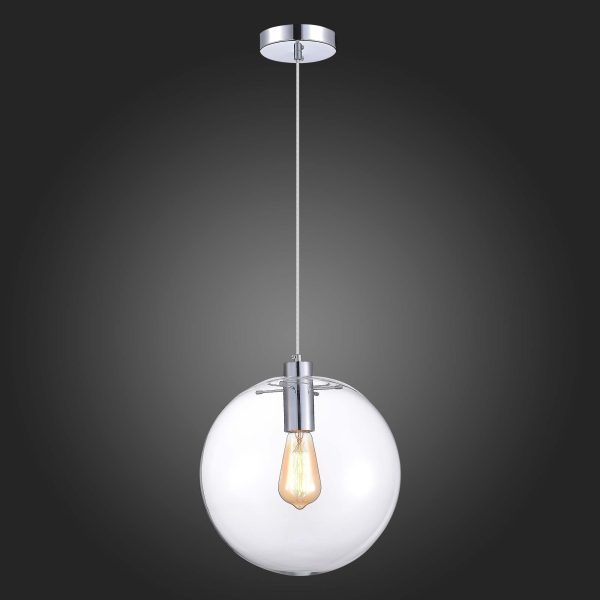 sl1056.123.01-podves-st-luce-hromprozrachnyj-e27-160w-noor-1 SL1056.123.01 Подвес ST-Luce Хром/Прозрачный E27 1*60W NOOR — изображение 2
