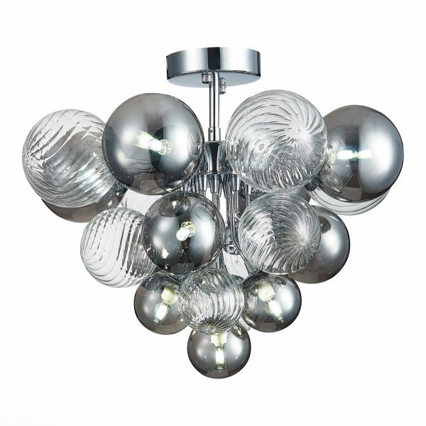 SL1124.102.10 Люстра потолочная ST-Luce Хром/Дымчатый,Прозрачный G9 10*5W (из 2-х коробок) VINETTO — изображение 3