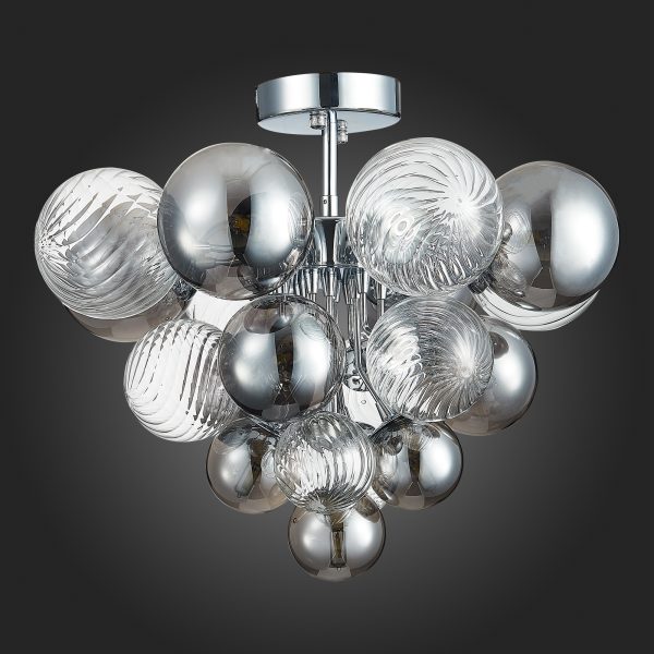 SL1124.102.10 Люстра потолочная ST-Luce Хром/Дымчатый,Прозрачный G9 10*5W (из 2-х коробок) VINETTO — изображение 5