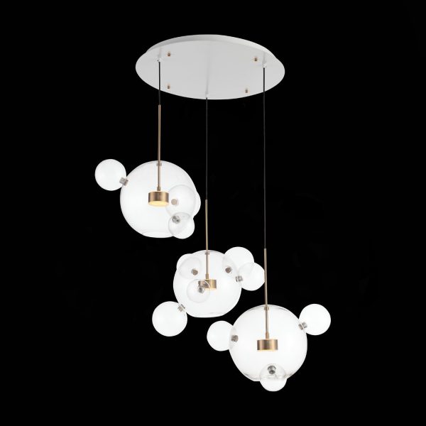 SL1133.203.03 Светильник подвесной ST-Luce Белый,Латунь/Прозрачный LED 3*14W 3000K  (из 4-х коробок) BOPONE — изображение 4