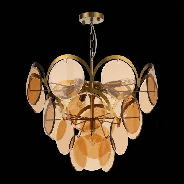 sl1161.333.09-ljustra-podvesnaja-st-luce-latunjantarnyj-e14-960w-fazia-3 SL1161.333.09 Люстра подвесная ST-Luce Латунь/Янтарный E14 9*60W FAZIA — изображение 4