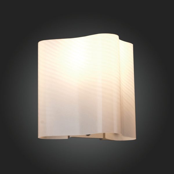 sl117.511.01-bra-st-luce-serebristyjbelyj-s-poloskami-e14-140w-onde-1 SL117.511.01 Бра ST-Luce Серебристый/Белый с полосками E14 1*40W ONDE — изображение 2