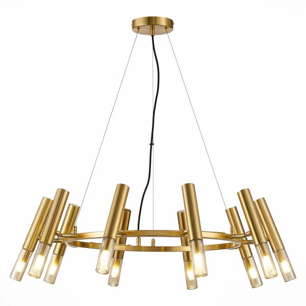 SL1236.203.10 Люстра подвесная ST-Luce Золотистый/Коньячный, Золотистый G9 10*5W ECLIP — изображение 3