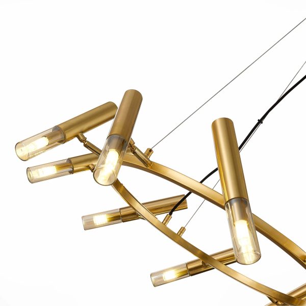 SL1236.203.10 Люстра подвесная ST-Luce Золотистый/Коньячный, Золотистый G9 10*5W ECLIP — изображение 4