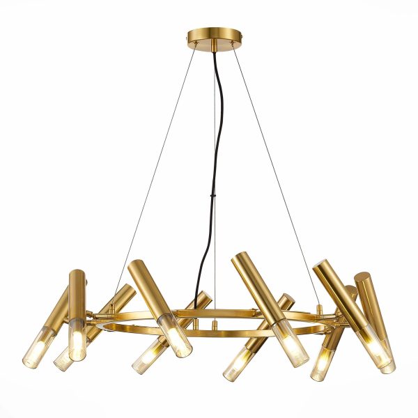 SL1236.203.10 Люстра подвесная ST-Luce Золотистый/Коньячный, Золотистый G9 10*5W ECLIP — изображение 5