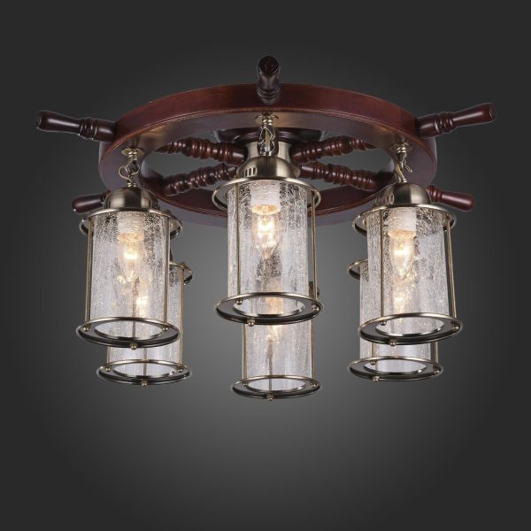 Коричневый/Прозрачный с эфектом трещин E27 6*40W VOLANTINO