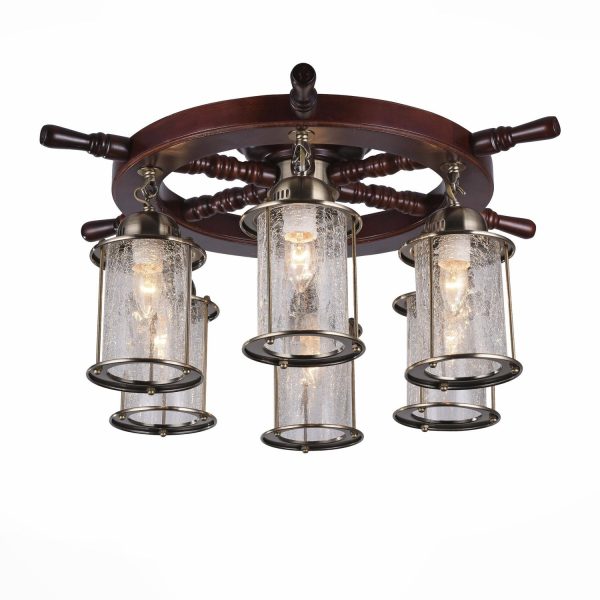 SL150.302.06 Люстра потолочная ST-Luce Белый, Коричневый/Прозрачный с эфектом трещин E27 6*40W VOLANTINO — изображение 3