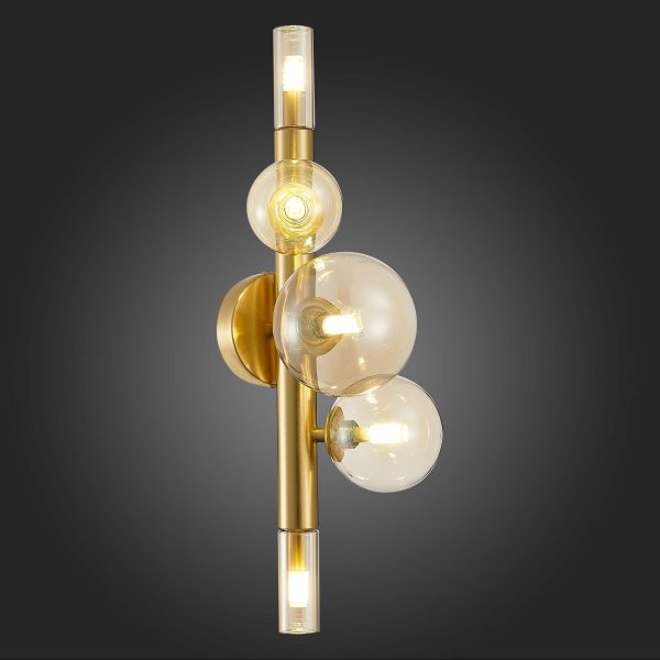 SL1509.201.05 Светильник настенный ST-Luce Золотистый/Коньячный G9 5*5W CIELO — изображение 2