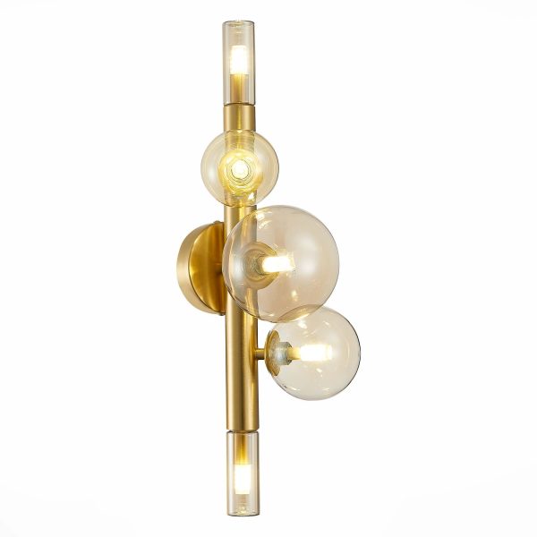 SL1509.201.05 Светильник настенный ST-Luce Золотистый/Коньячный G9 5*5W CIELO — изображение 3