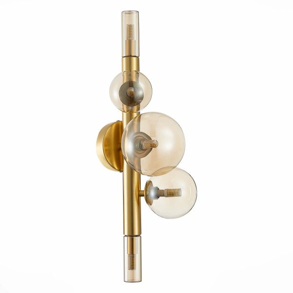 SL1509.201.05 Светильник настенный ST-Luce Золотистый/Коньячный G9 5*5W CIELO — изображение 4