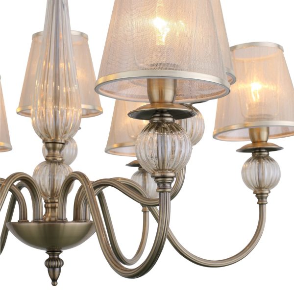 sl185.303.09-svetilnik-podvesnoj-bronza-prozrachnyjbezhevyj-bronza-e14-940w-grazia-3 SL185.303.09 Светильник подвесной Бронза, Прозрачный/Бежевый, Бронза E14 9*40W GRAZIA — изображение 4