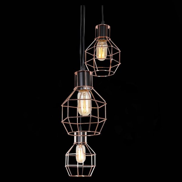 SL192.303.08 Светильник подвесной Черный/Латунь E27 8*60W RETE — изображение 4