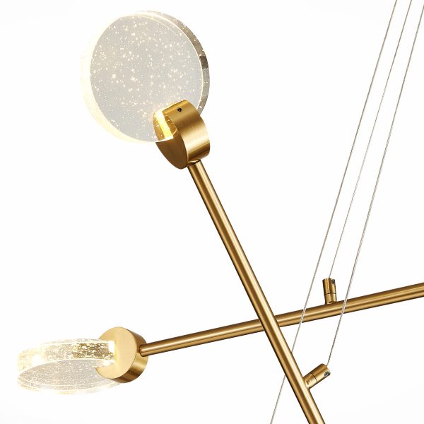 SL6104.203.06 Светильник подвесной ST-Luce Золотистый/Прозрачный,С пузырьками воздуха LED 6*3W 3000K MONTECELIO — изображение 3