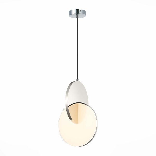 sl6107.103.01-svetilnik-podvesnoj-st-luce-hrombelyj-hrom-led-114w-3000k-eclisse-2 SL6107.103.01 Светильник подвесной ST-Luce Хром/Белый Хром LED 1*14W 3000K Eclisse — изображение 3