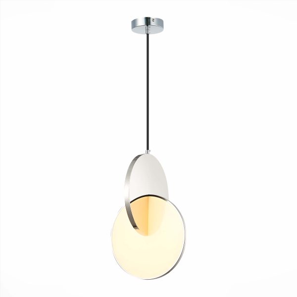 sl6107.103.01-svetilnik-podvesnoj-st-luce-hrombelyj-hrom-led-114w-3000k-eclisse-4 SL6107.103.01 Светильник подвесной ST-Luce Хром/Белый Хром LED 1*14W 3000K Eclisse — изображение 5