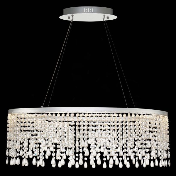SL6201.103.37 Люстра подвесная ST-Luce Серебристый/Прозрачный LED 1*37W 3000K/4000K/6000K VEGA SL6201.103.37 Люстра подвесная ST-Luce Серебристый/Прозрачный LED 1*37W 3000K/4000K/6000K VEGA
