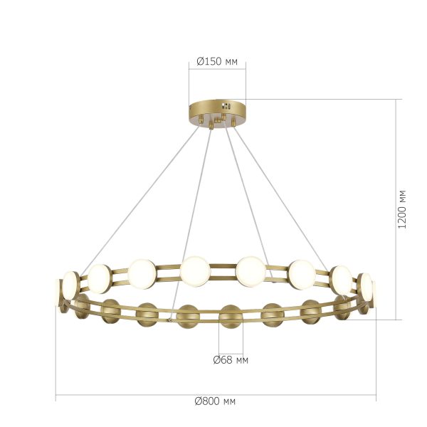 SL6610.203.20 Светильник подвесной ST-Luce золотистый/белый LED 1*40W 4000K MONRO — изображение 5