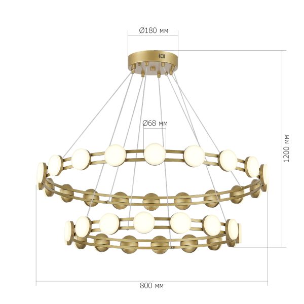 SL6610.203.36 Светильник подвесной ST-Luce золотистый/белый LED 1*70W 4000K MONRO — изображение 5