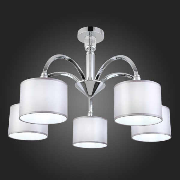 SLE107202-05 Светильник потолочный Хром/Светло-серый E14 5*40W SNERE — изображение 2