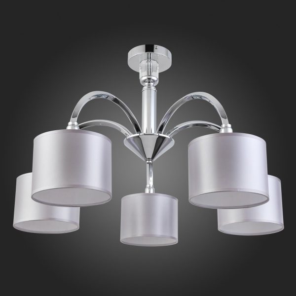 SLE107202-05 Светильник потолочный Хром/Светло-серый E14 5*40W SNERE — изображение 4