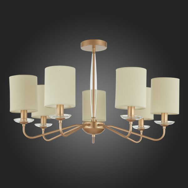 SLE108002-07 Светильник потолочный Золотистый/Бежевый E14 7*40W RITA — изображение 5