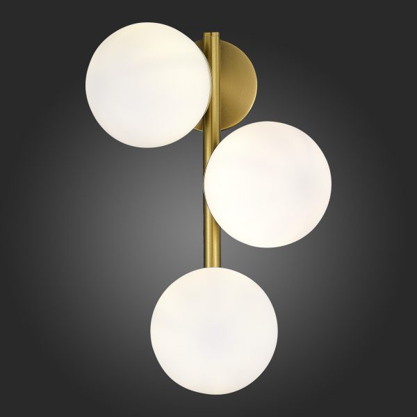 sle1191-201-03-svetilnik-nastennyj-zolotistyjbelyj-e27-360w-fratta-1 SLE1191-201-03 Светильник настенный Золотистый/Белый E27 3*60W FRATTA — изображение 2