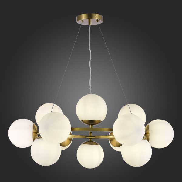 sle1191-203-12-svetilnik-podvesnoj-zolotistyjbelyj-e27-1260w-fratta-1 SLE1191-203-12 Светильник подвесной Золотистый/Белый E27 12*60W FRATTA — изображение 2