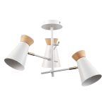 SLE1252-502-03 Светильник потолочный Белый, Золотистый/Белый, Дерево E27 3*60W ALFEO — изображение 4